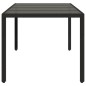 Mesa de jardim com tampo de vidro 190x90x75 cm vime PE preto