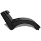 Chaise longue com almofada couro artificial preto