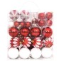 64 pcs conjunto de enfeites de Natal rosa/vermelho/branco