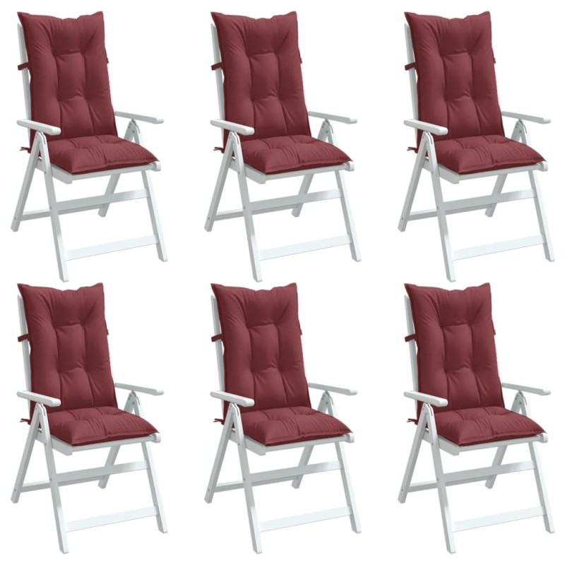 Almofadões cadeiras altas 6 pcs mesclado tecido vermelho tinto-Almofadas para poltronas e sofás-Home Retail