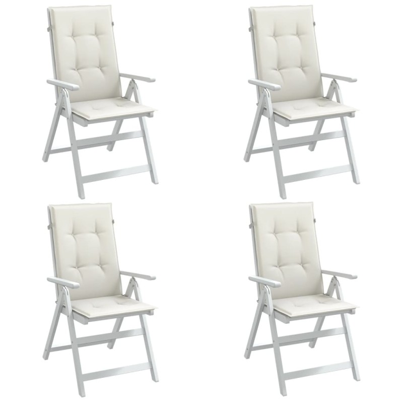 Almofadões para cadeiras altas 4 pcs mesclado tecido creme-Almofadas para poltronas e sofás-Home Retail