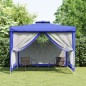 VidaXL Gazebo com telhado duplo 3x3x2,68 m tecido azul