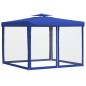 VidaXL Gazebo com telhado duplo 3x3x2,68 m tecido azul