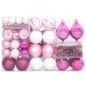 108 pcs conjunto de enfeites de Natal branco e rosa