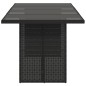 Mesa de jardim com tampo de vidro 190x80x75 cm vime PE preto