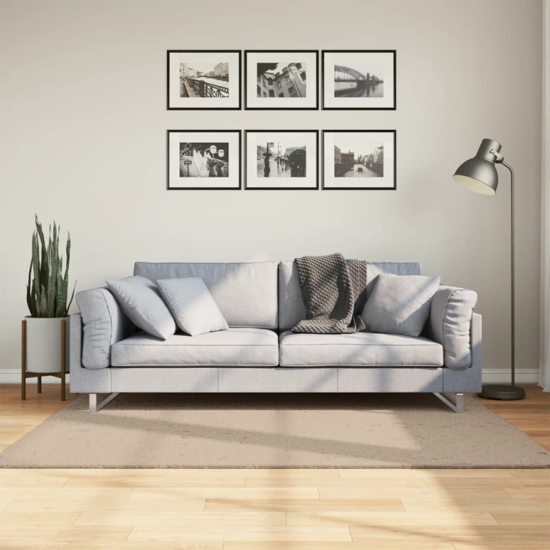 Tapete pelo curto macio e lavável HUARTE 120x170 cm cor areia-Tapetes-Home Retail