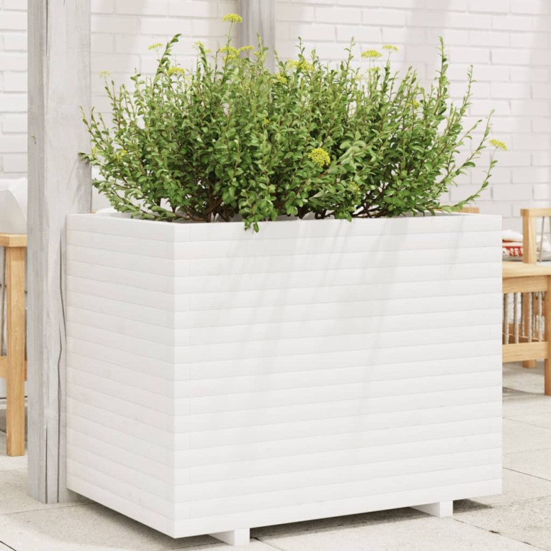 Vaso/floreira de jardim 90x60x72 cm pinho maciço branco-Vasos e floreiras-Home Retail