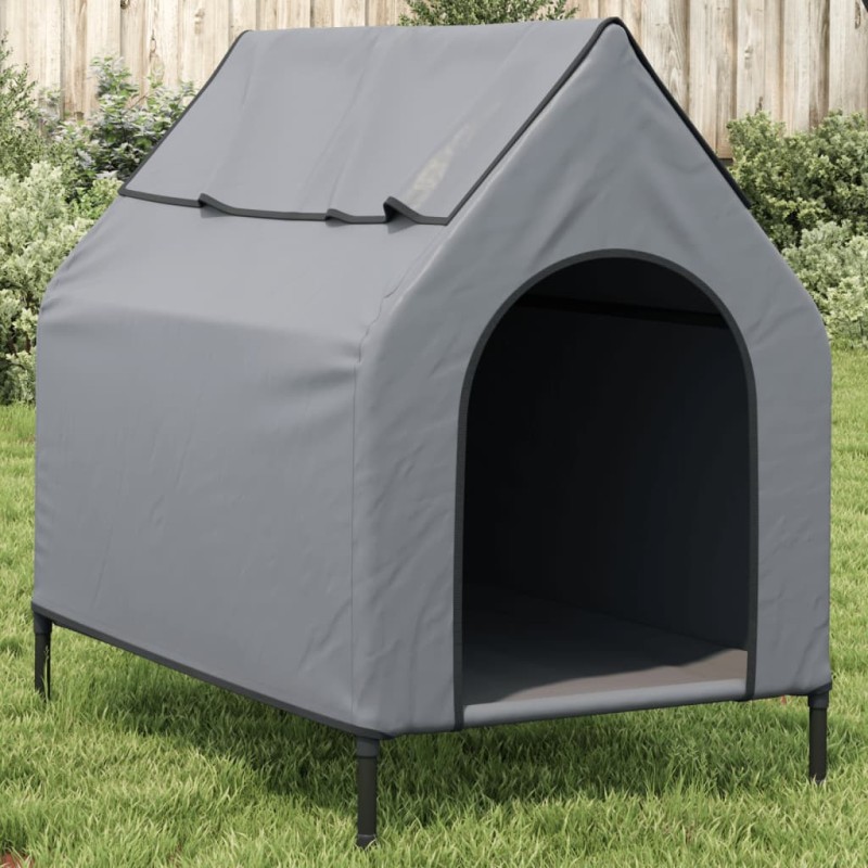 Casota para cães tecido oxford e aço antracite-Casotas para cães-Home Retail