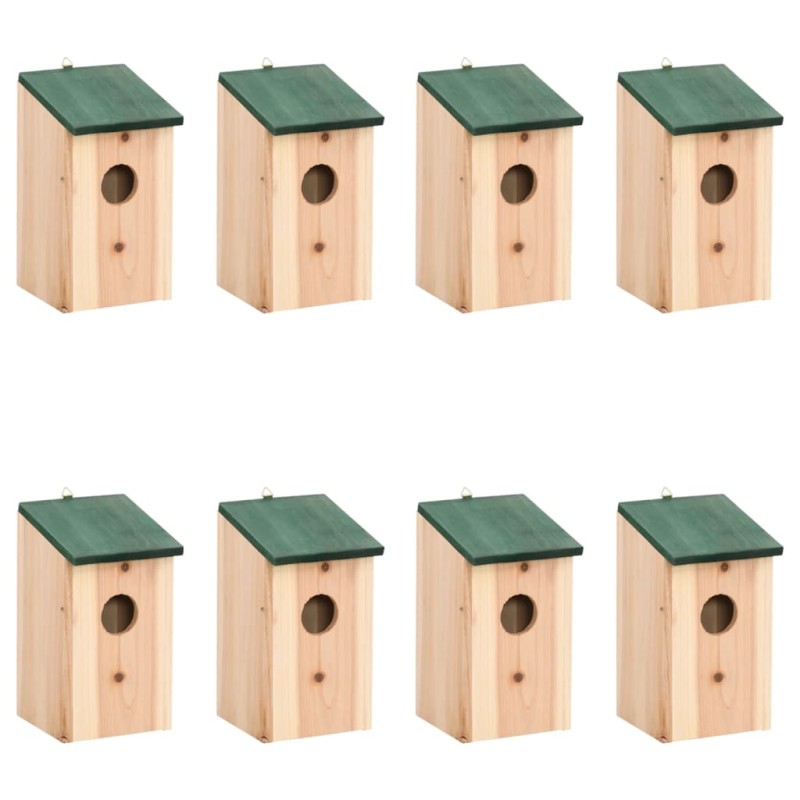 Casas para pássaros 8 pcs madeira 12x12x22 cm-Casinhas para pássaros-Home Retail