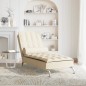 Chaise lounge de massagem com rolo tecido creme