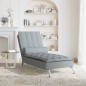 Chaise lounge de massagem com rolo tecido cinzento-claro