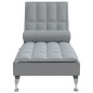 Chaise lounge de massagem com rolo tecido cinzento-claro