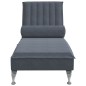 Chaise lounge de massagem com rolo veludo cinzento-escuro