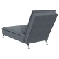 Chaise lounge de massagem com rolo veludo cinzento-escuro