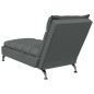 Chaise lounge com almofadões tecido cinzento-escuro