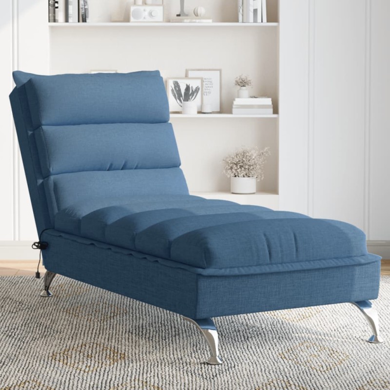 Chaise lounge de massagem com almofadões tecido azul-Cadeiras de descanso-Home Retail