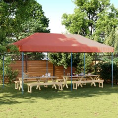 Tenda para festas pop-up dobrável 580x292x315 cm terracotta