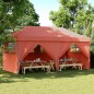 Tenda p/ festas pop-up dobrável 4 paredes laterais terracotta