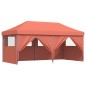 Tenda p/ festas pop-up dobrável 4 paredes laterais terracotta