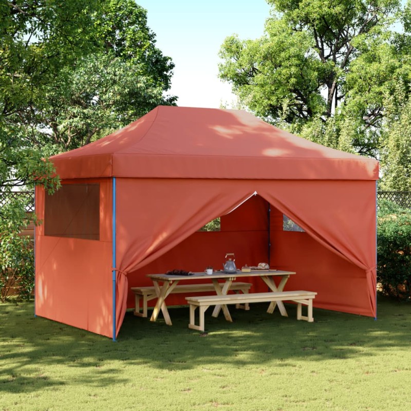 Tenda p/ festas pop-up dobrável 4 paredes laterais terracotta-Toldos e gazebos-Home Retail