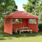 Tenda p/ festas pop-up dobrável 3 paredes laterais terracotta