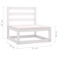 3 pcs conjunto lounge de jardim pinho maciço branco