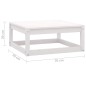 3 pcs conjunto lounge de jardim pinho maciço branco