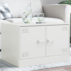 Mesa de centro 67x50x44 cm aço branco