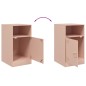 Mesas de cabeceira 2 pcs 34,5x39x62 cm aço rosa