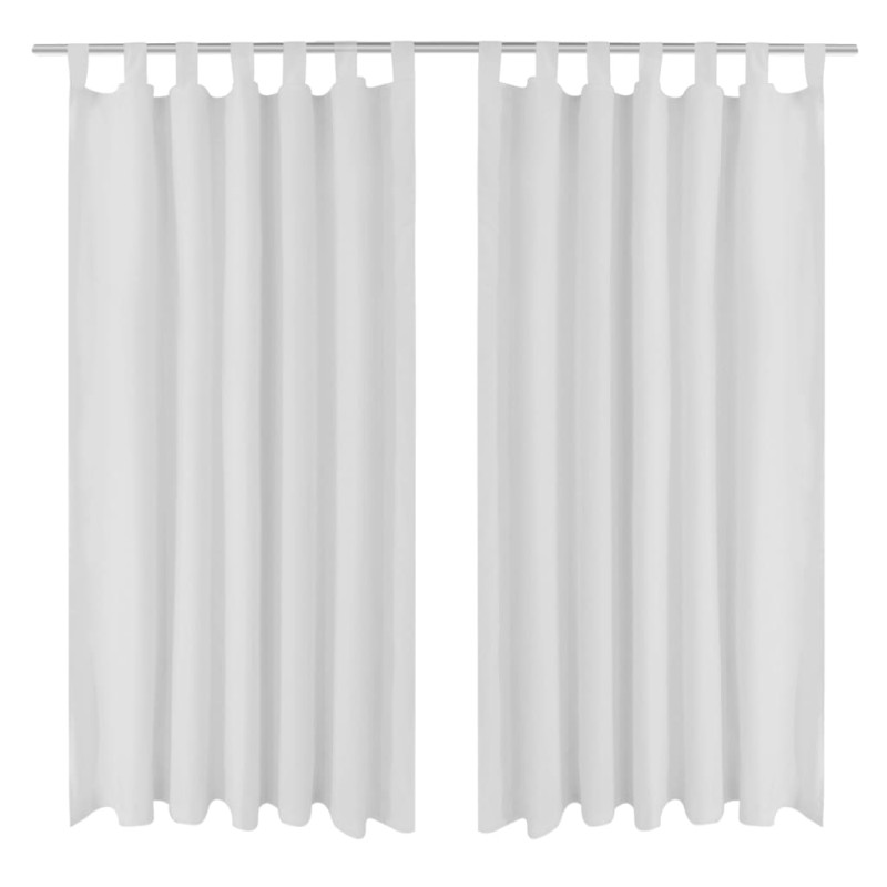 Cortinas de cetim com laços, 2 pcs, branco 140 x 225 cm-Persianas e cortinas-Home Retail