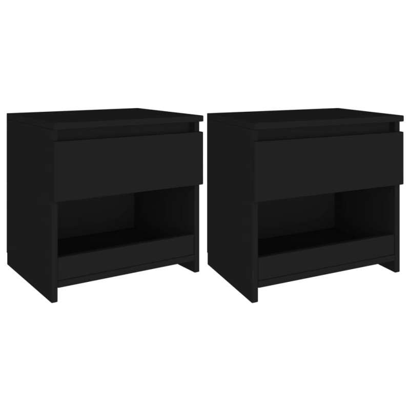 Mesas de cabeceira 2 pcs 40x30x39 cm contraplacado preto-Mesas-de-cabeceira-Home Retail