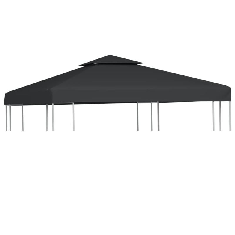 Cobertura de substituição p/ gazebo 310 g/m² cinza escuro 3x3 m-Topos para toldos e gazebos-Home Retail