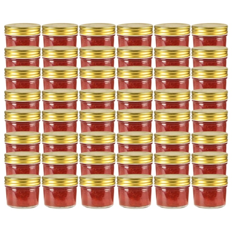 Frascos de vidro com tampas douradas 48 pcs 110 ml-Jarras para mel-Home Retail