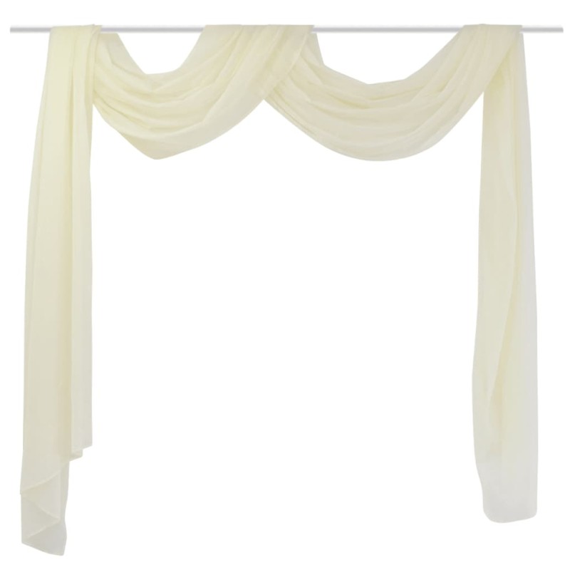 Cortina comprida em voile transparente 140 x 600 cm creme-Persianas e cortinas-Home Retail