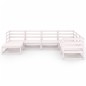 7 pcs conjunto lounge de jardim pinho sólido branco