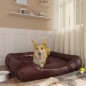 Cama para cães 105x80x25 cm couro artificial castanho