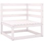 6 pcs conjunto lounge de jardim pinho sólido branco