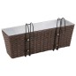 Conjunto de plantadeiras de rattan 2 peças 50 cm Marrom