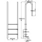 Escada para piscina 3 degraus aço inoxidável 304 120 cm