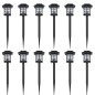 Conj. de luzes LED solares de exterior c/ estacas 12 pcs 8,6x8,6x38 cm