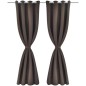 Cortinas opacas com anéis metálicos, castanho, 2 pcs,135 x 245 cm