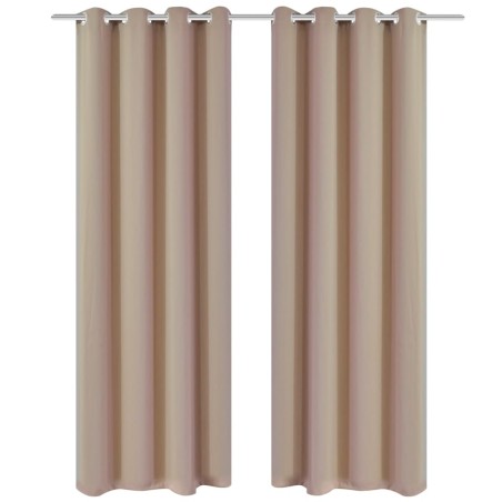 Cortinas opacas com anéis metálicos, 2 peças,135 x 245 cm, creme