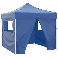 Tenda dobrável 3 x 3 m azul com 4 paredes