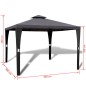 Gazebo com telhado 3 x 3 m cinzento escuro