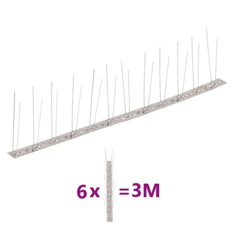 Conjunto 6 picos pássaros e pombos 2 filas 3 m aço inoxidável