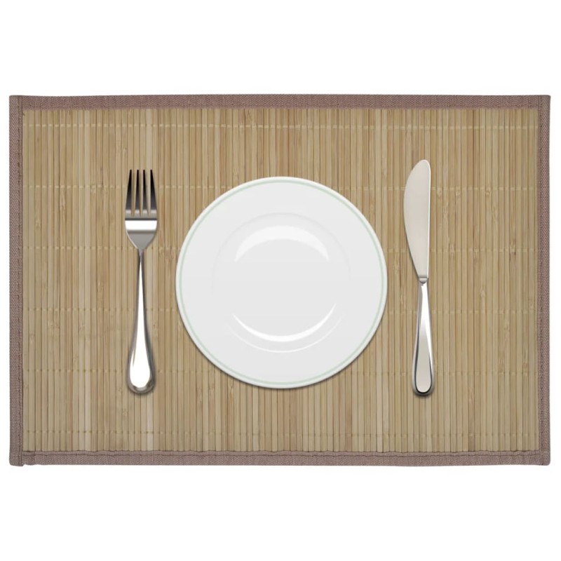 Individuais de mesa em bambu 6 pcs 30 x 45 cm castanho-Jogo americano de mesa-Home Retail