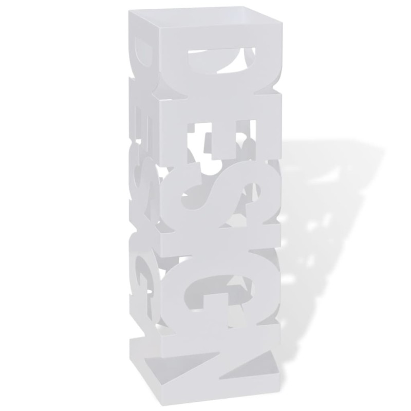 Suporte guarda-chuvas/de armazenamento quadrado branco aço 48,5 cm-Suportes e prateleiras para guarda-chuvas-Home Retail