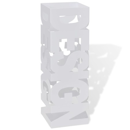 Suporte guarda-chuvas/de armazenamento quadrado branco aço 48,5 cm