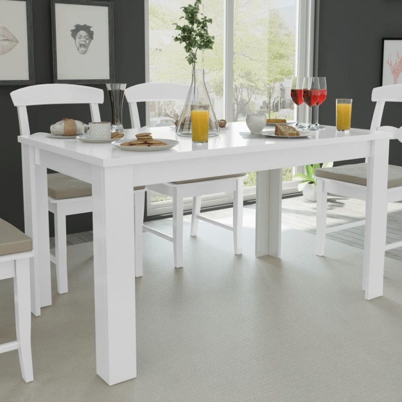 Mesa de jantar 140 x 80 x 75 cm branco-Mesas de cozinha e de sala de jantar-Home Retail