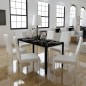 Conjunto mesa de jantar 7 pcs preto e branco